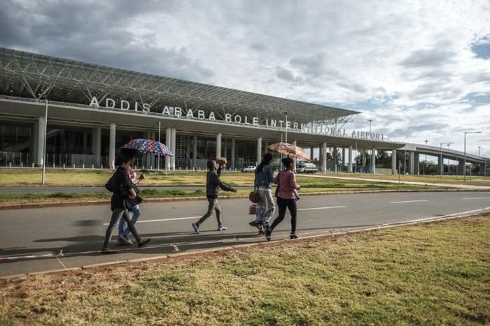 Bole International Airport in Addis Ababa, Ethiopia -- since mid-March, 2020, the UN's International Organization for Migration (IOM) has registered 2,870 Ethiopian returnees, all but 100 of whom were sent back from Saudi Arabia