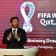 The president of the South American Football Confederation (CONMEBOL), Paraguayan Alejandro Dominguez, delivers a speech during the CONMEBOL’s preliminary draw for Qatar 2022 FIFA World Cup in Luque, Paraguay, on December 17, 2019.