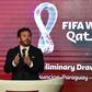 The president of the South American Football Confederation (CONMEBOL), Paraguayan Alejandro Dominguez, delivers a speech during the CONMEBOL’s preliminary draw for Qatar 2022 FIFA World Cup in Luque, Paraguay, on December 17, 2019.