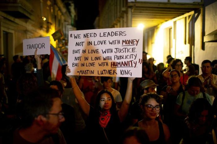 Protestors demand the resignation of Governor Wanda Vazquez Garced in San Juan, Puerto Rico