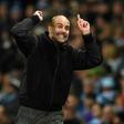 Pep Guardiola gestures on the touchline during Manchester City's Premier League match against Chelsea