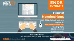 Nominations closed for Volta Music Awards 2020
