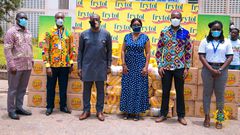 The Wilmar Africa team with the Minister of Information Kojo Oppong Nkrumah and Minister of Gender, Cynthia Morrison