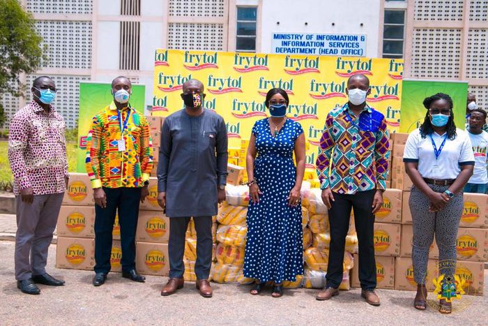 The Wilmar Africa team with the Minister of Information Kojo Oppong Nkrumah and Minister of Gender, Cynthia Morrison