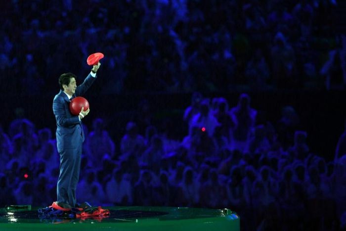 Japan's Prime Minister Shinzo Abe donned a Super Mario outfit to appear at the closing ceremony of the Rio Games