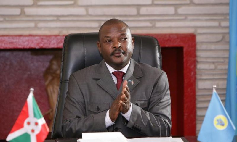 Time for farewell? Burundi President Pierre Nkurunziza, pictured in June 2018, after signing a new constitution that would enable him to run for two more seven-year terms