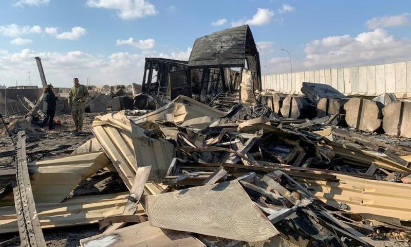 Extensive damage at Ain al-Asad military airbase used by US and other foreign troops in the western Iraqi province of Anbar after Iran last week launched a wave of missiles at the sprawling desert facility