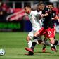 Major League Soccer players such as Colorado's Andre Shinyashiki, left, and DC United's Frederic Brillant, right, will have to wait until at least May 10 before league matches return from a coronavirus shutdown, the league announced Thursday