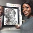Shirley Frimpong-Manso receives pencil drawing