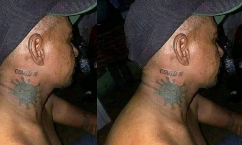 Man tattoos COVID-19 on his body