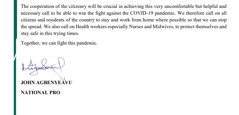 Statement from UPNMG ctd