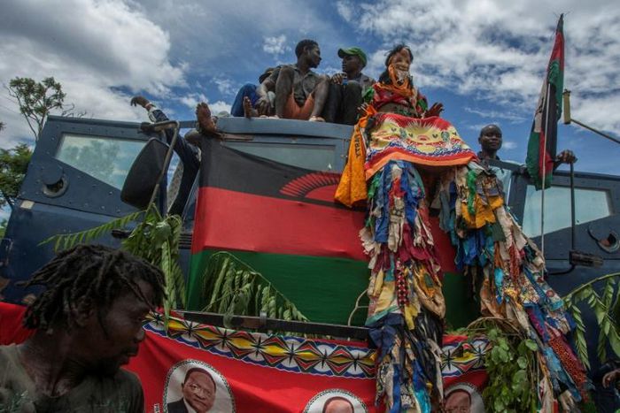 Supporters of the Malawi Congress Party celebrate in February after the country's top court annulled the results of last year's presidential election over vote-rigging