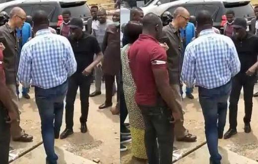 Video shows Nigerian officials shaking feet instead of hands to avoid Coronavirus (video)