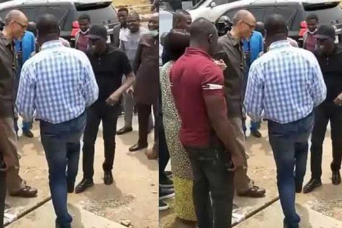 Video shows Nigerian officials shaking feet instead of hands to avoid Coronavirus (video)