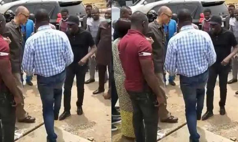 Video shows Nigerian officials shaking feet instead of hands to avoid Coronavirus (video)