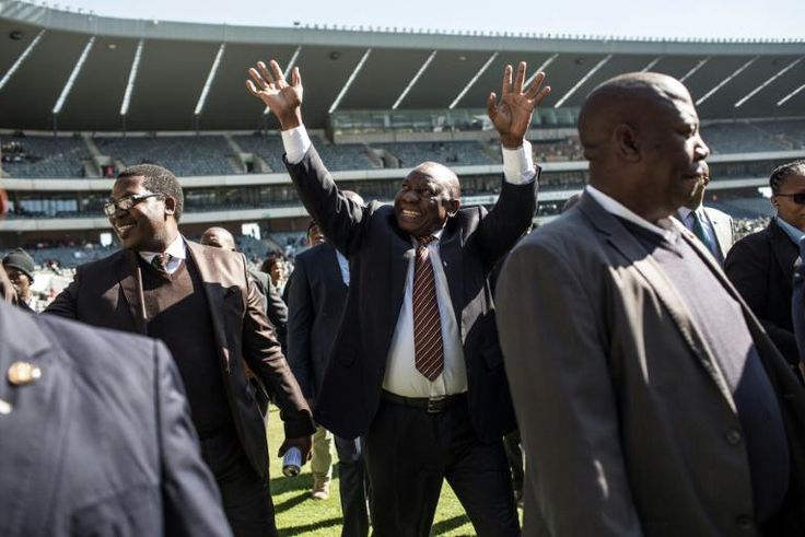 Judges dismissed the probe into South African President Cyril Ramaphosa, seen here greeting crowds at an event