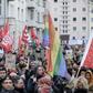 The counter-protest far outnumbered the  march by the far-right NPD
