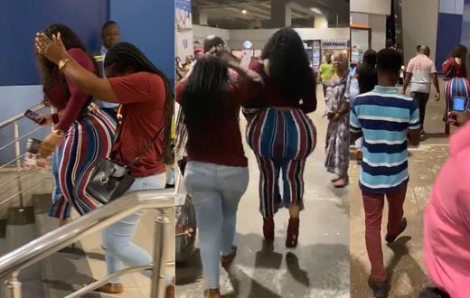 Mystery woman with a very huge backside lands in Ghana