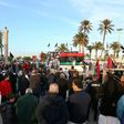 Libyans take part in a demonstration against eastern strongman Khalifa Haftar -- who is backed by France, Russia and others -- and in support of the UN-recognised Government of National Accord (GNA), at Martyrs' Square in the GNA-held capital Tripoli