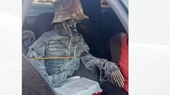 Driver arrested and fined for using ‘skeleton’ as a passenger to mislead police