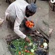 Disturbing photos show vegetable vendor collecting them from a dirty gutter