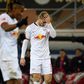 RB Leipzig pair Christopher Nkunku (L) and Timo Werner (R) show their frustration at Paderborn after their team leaked two second-half goals, but went top of the league after a 3-2 away win.