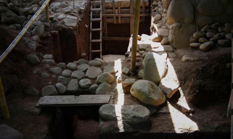 Part of the Tak'alik Ab'aj archaelogical site southeast of Guatemala's capital