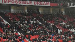 No hope: Manchester United fans left early during Wednesday's 2-0 defeat to Burnley