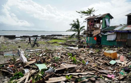 Typhoon Phanfone destroyed shanty homes in coastal areas of the central Philippines
