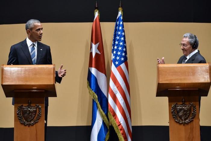 Former US President Barack Obama at a joint press conference in Havana with then Cuban president Raul Castro in March 2016, during a historic thaw between the two nations that has since been reversed by Obama's successor Presdient Donald Trump