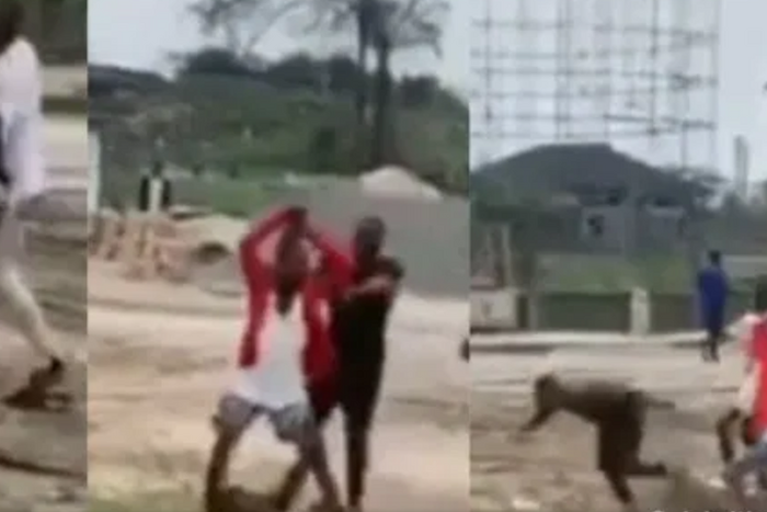 Helpless soldiers roll on the ground as Nigeria’s Wari youth brutalise them (video)