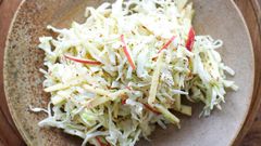 Mustardy cabbage and apple-slaw