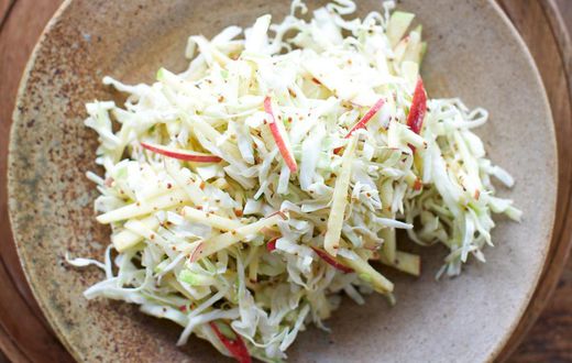 Mustardy cabbage and apple-slaw