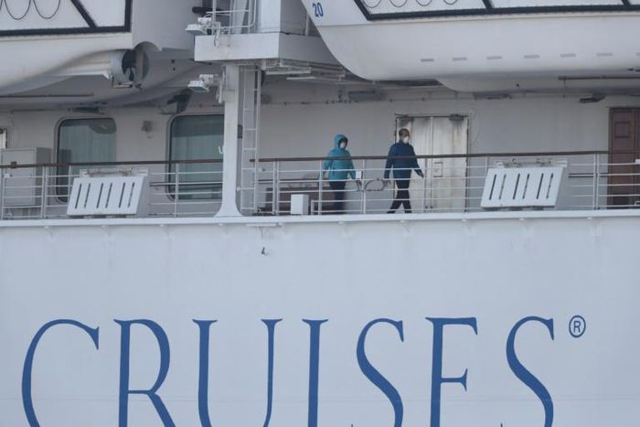 Passengers have been allowed to walk on the deck of the virus-hit Diamond Princess if they wear face masks