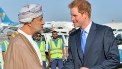 Haitham bin Tariq, who has been sworn in as Oman's new ruler, is seen meeting Britain's Prince Harry in November 2014