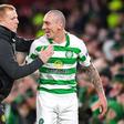 Captain fantastic: Scott Brown (right) saved Celtic with a late winner against Hamilton