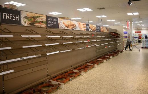 Panic buying has emptied the shelves in some stores