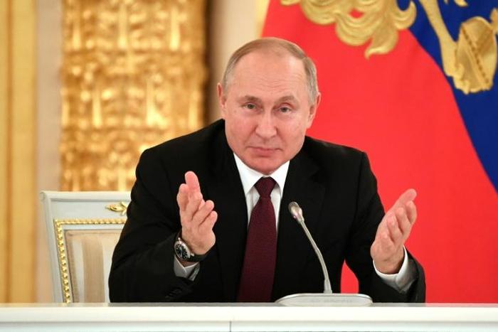 Russian President Vladimir Putin has thanked US President Donald Trump for intelligence that helped foil the attack; pictured is Putin at the Kremlin in Moscow, on December 25, 2019