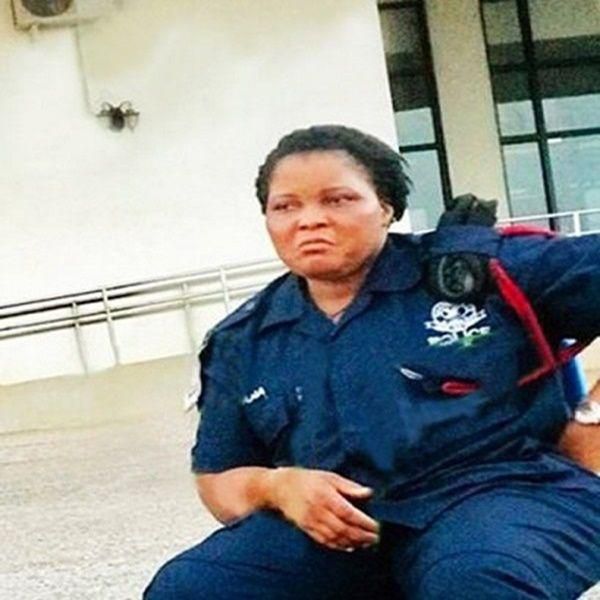 Slained police woman