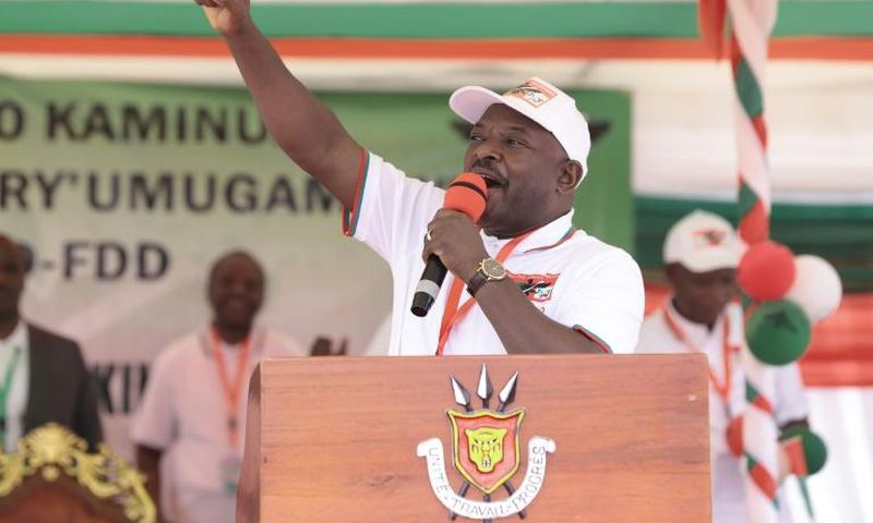 Burundian President Pierre Nkurunziza, pictured at a meeting of the ruling CNDD-FDD party last month