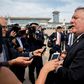 US Secretary of State Mike Pompeo addresses reporters at Pyongyang's airport during a July 2018 visit