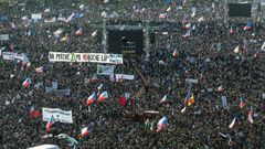 The mass protest comes of the eve of the 30th anniversary of the Velvet Revolution