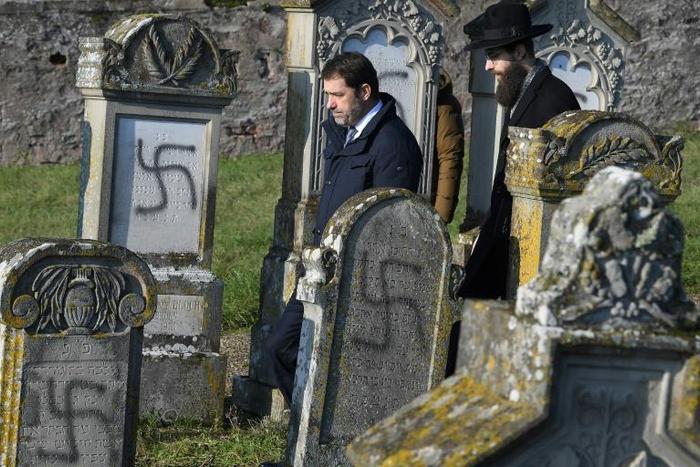 "The Republic itself has been desecrated," Interior Minsiter Christophe Castaner said after visiting the cemetery