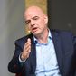 FIFA President Gianni Infantino speaking in February - his federaton is urging clubs and players to reach agreement on wage cuts