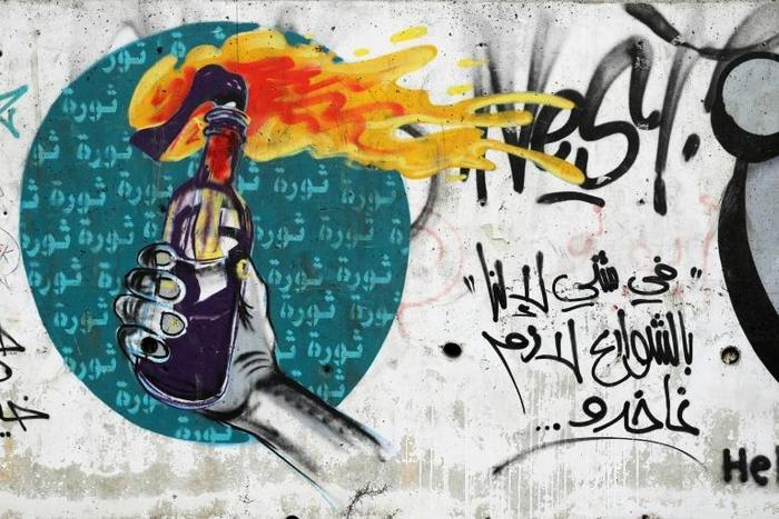 Graffiti has enveloped Beirut since an anti-government protest movement began a month ago