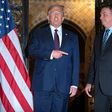 President Donald Trump (L) speaks with Brazilian counterpart Jair Bolsonaro at the US leader's Mar-a-Lago resort in Palm Beach, Florida, on March 7, 2020