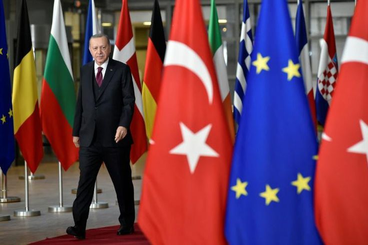 Turkish President Recep Tayyip Erdogan's (pictured Marc 9, 2020) move to open the gates for refugees heading to Europe came after more than 50 Turkish troops were killed in Syrian regime fire in northwestern province of Idlib in February 2020