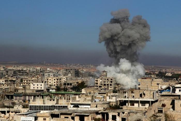 The town of Maaret al-Numan has been hit by intense regime and Russian bombardment in recent weeks