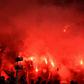 Saint-Etienne's supporters set off flares and let of fireworks during their defeat to Paris Saint-Germain