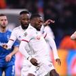 Matthijs de Ligt, his head heavily bandaged, takes on Karl Toko-Ekambi in the Champions League last-16 first leg between Lyon and Juventus